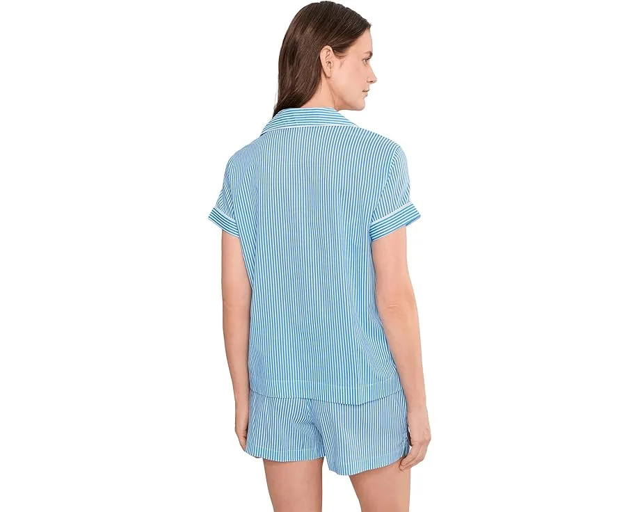 Short Sleeve Notch Collar Boxer PJ Set