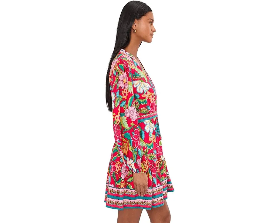 Короткое платье Short Printed Rayon с поясом на завязках от Adrianna Papell