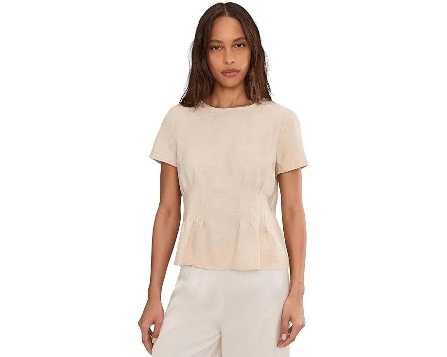 Блуза Vince Camuto с коротким рукавом и плиссированной талией