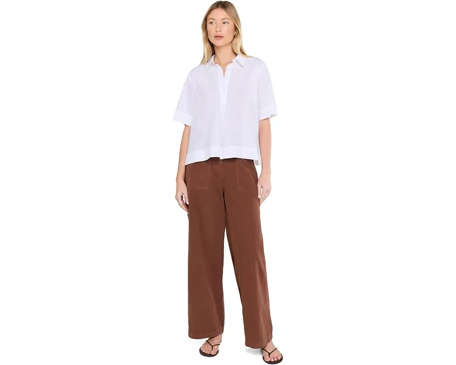 Белая блуза Eileen Fisher из органического хлопка с классическим воротником