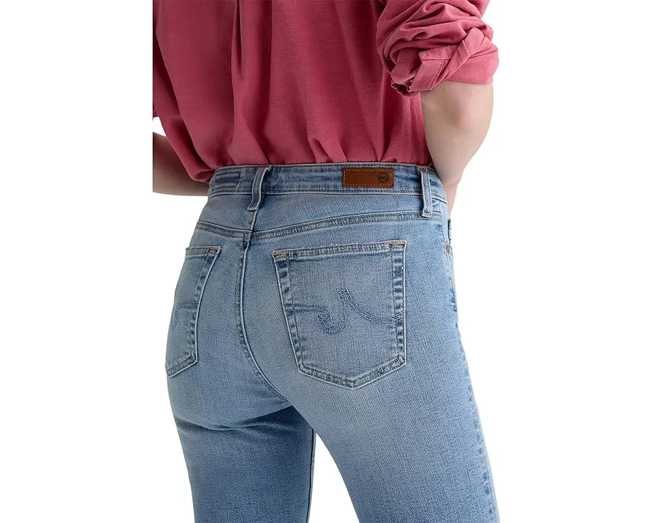 Джинсы AG Jeans Mari с завышенной талией и прямым укороченным кроем в цвете Marina Blue