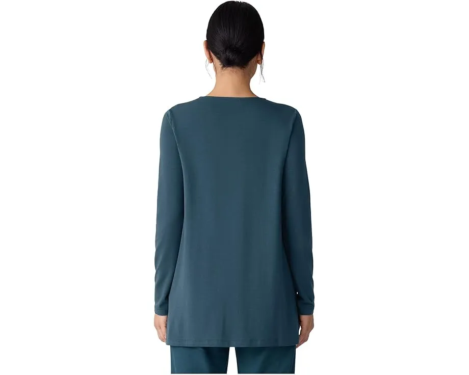 Eileen Fisher туника из тонкого стретч-джерси с V-образным вырезом