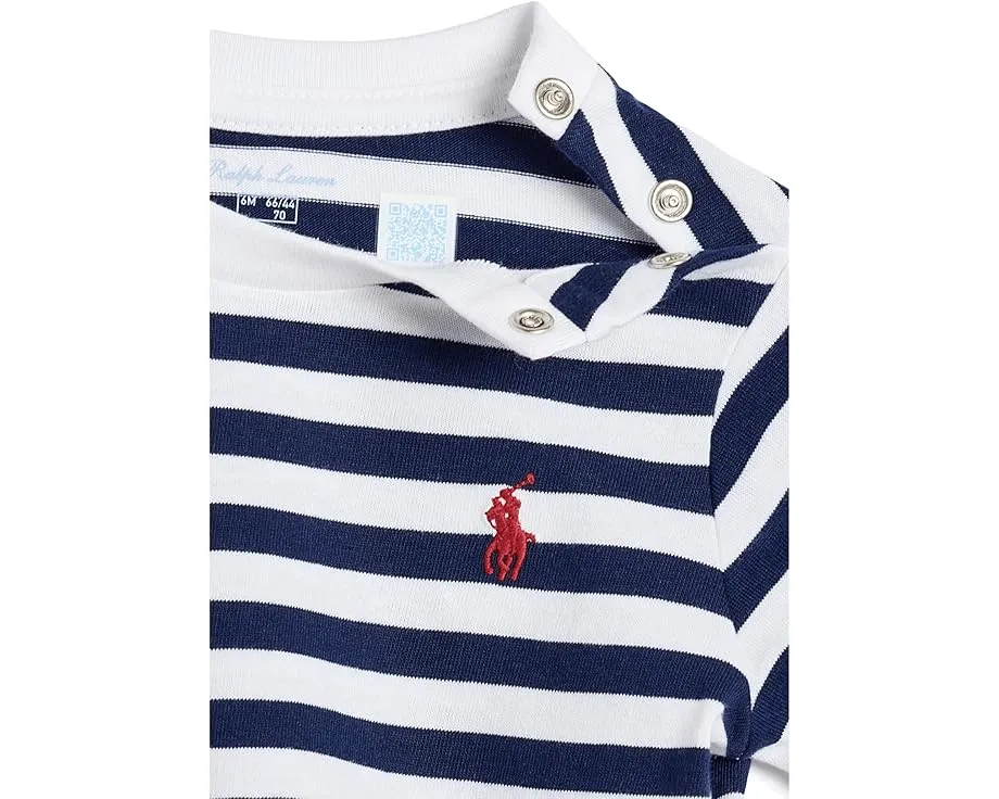 Детская футболка из хлопка джерси с полосками Polo Ralph Lauren