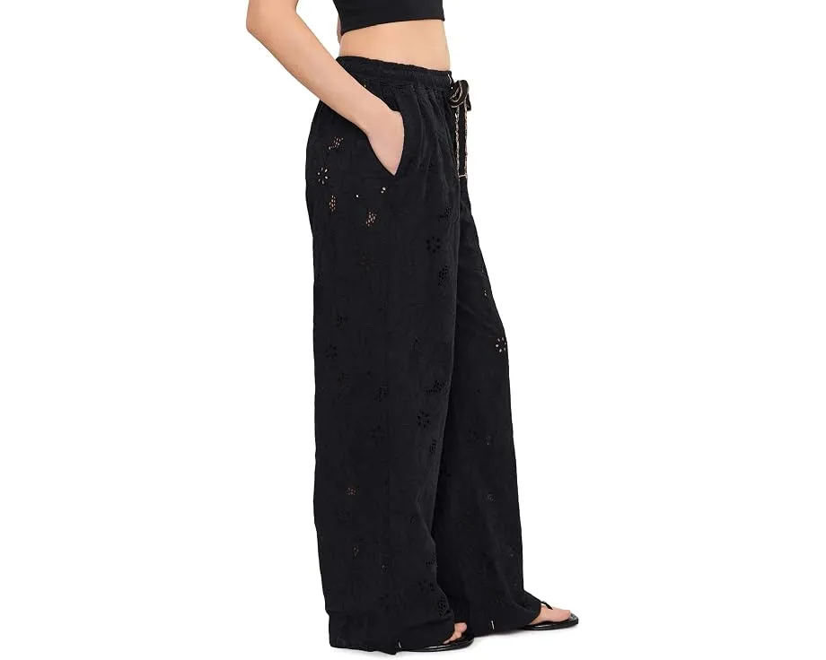 Штаны Free People Day Drift с цветочной вышивкой и широким кроем