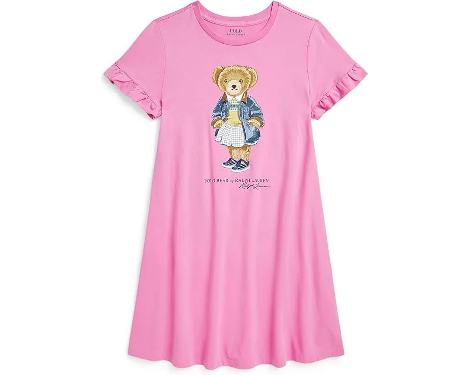 Платье из хлопкового джерси с медвежонком Polo Ralph Lauren Kids для детей постарше