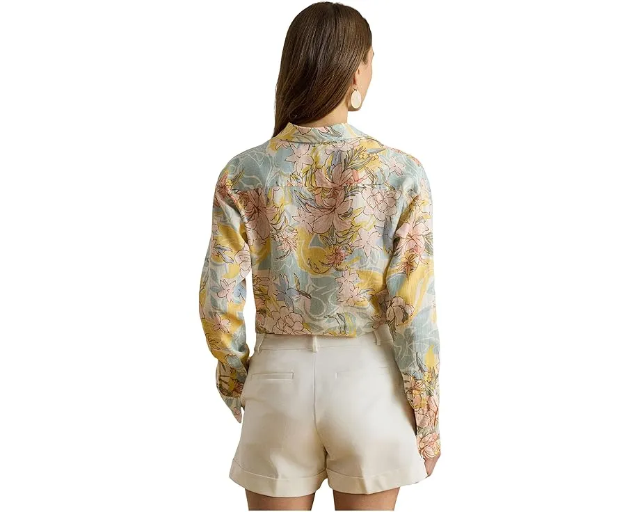 Linen Roll-Tab Sleeve Tunic