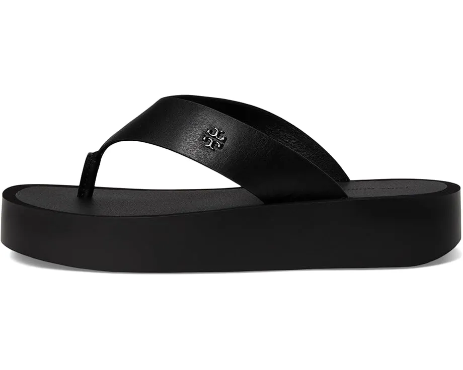 Кожаные шлепанцы Leather Platform Flip Flop от Tory Burch на платформе