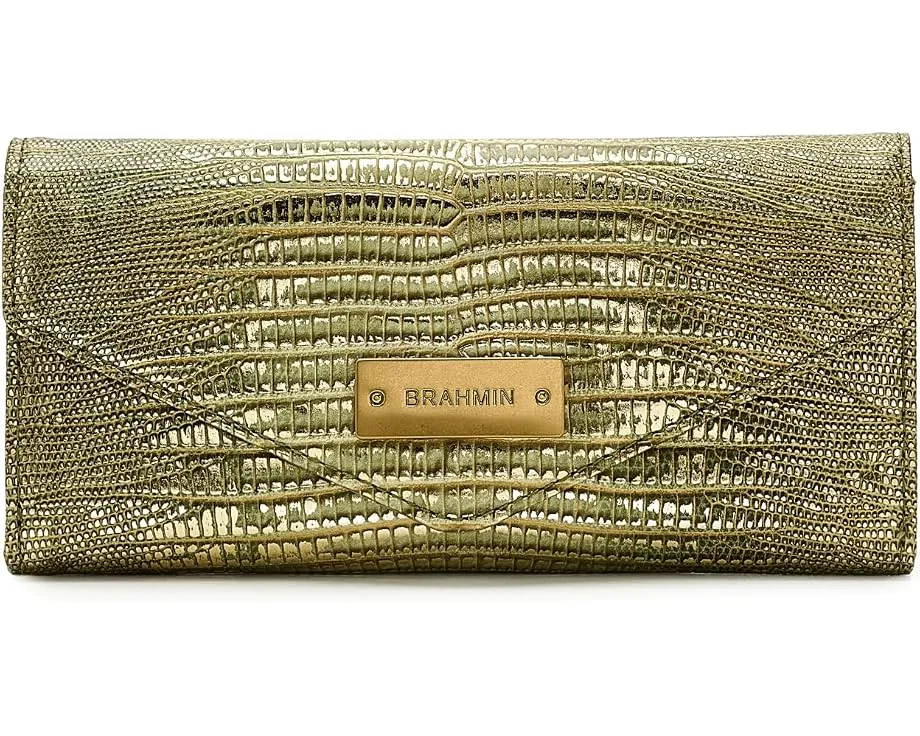 Дорожный кошелек Veronica от Brahmin с металлическим блеском и карманами