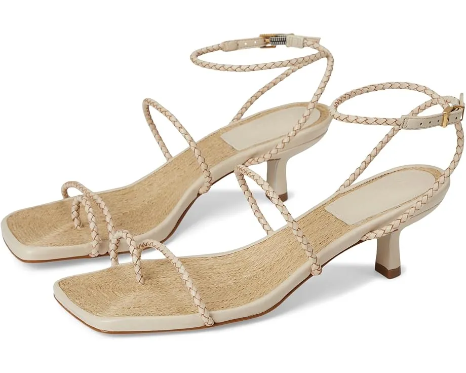 Босоножки Schutz Kaya Straw Mid на шпильке с квадратным носком