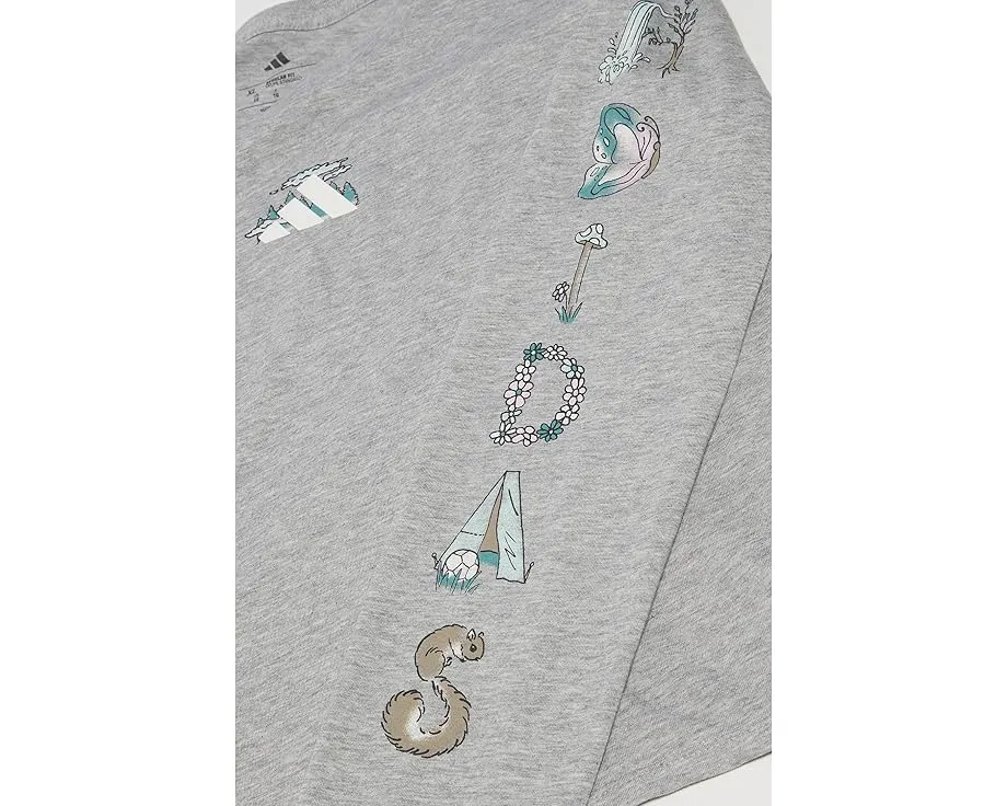 Футболка adidas Kids Regular Fit Heather с длинным рукавом и принтом