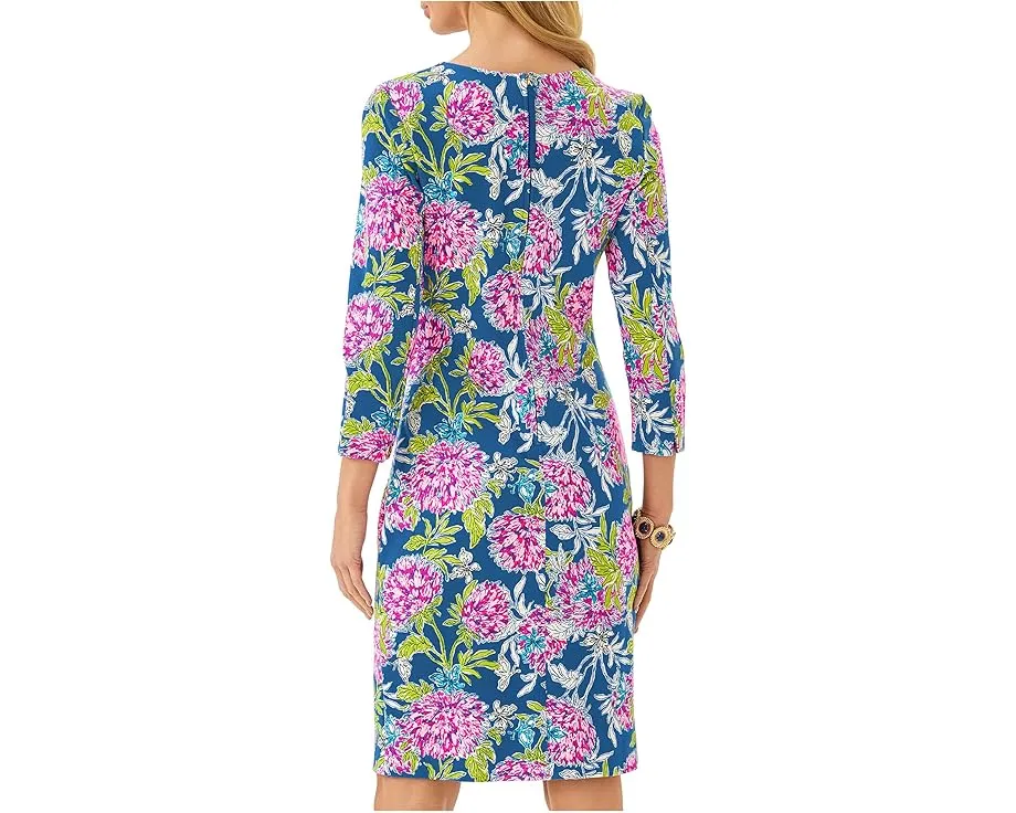 Приталенное платье Lilly Pulitzer Kyrie с цветочным принтом и рукавами три четверти