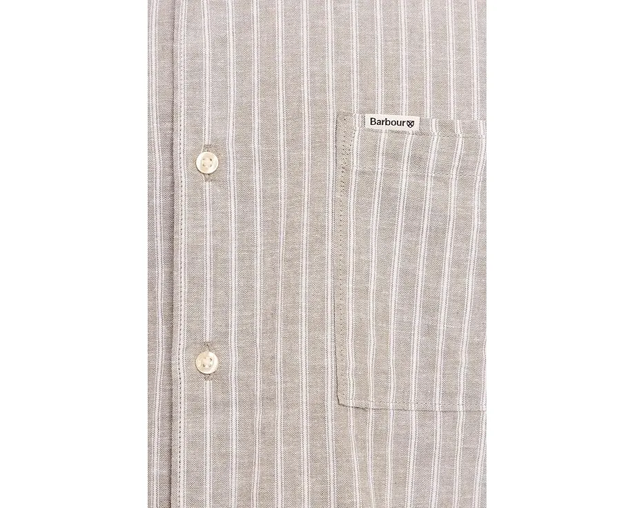 Barbour летняя рубашка Nelson Striped из льна с расслабленным кроем
