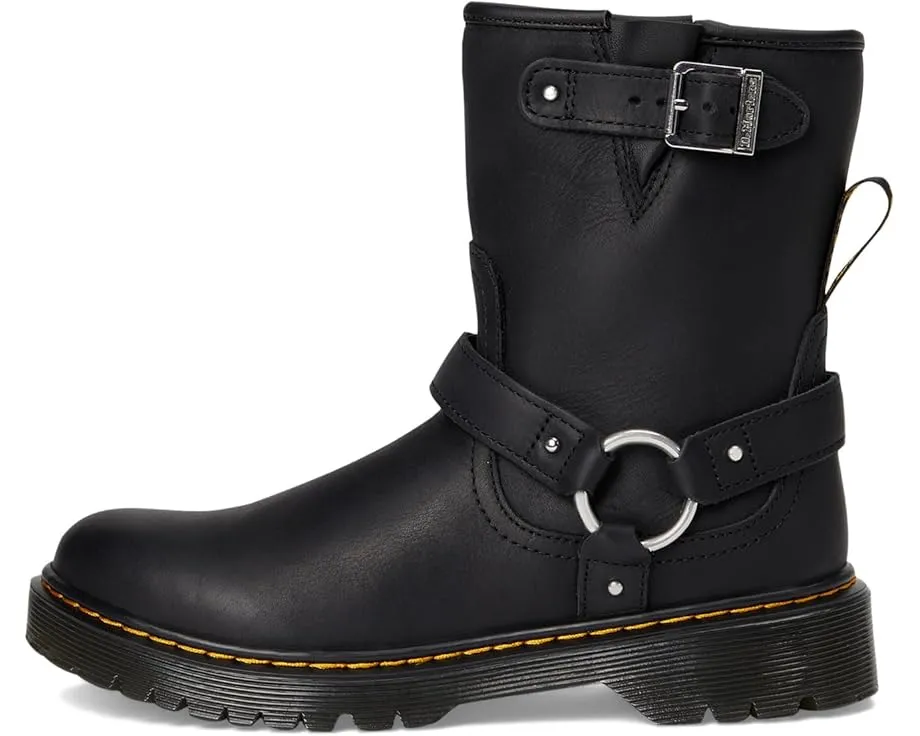 Ботинки Dr. Martens Genaya для детей на подошве Bex с боковой молнией и упряжью