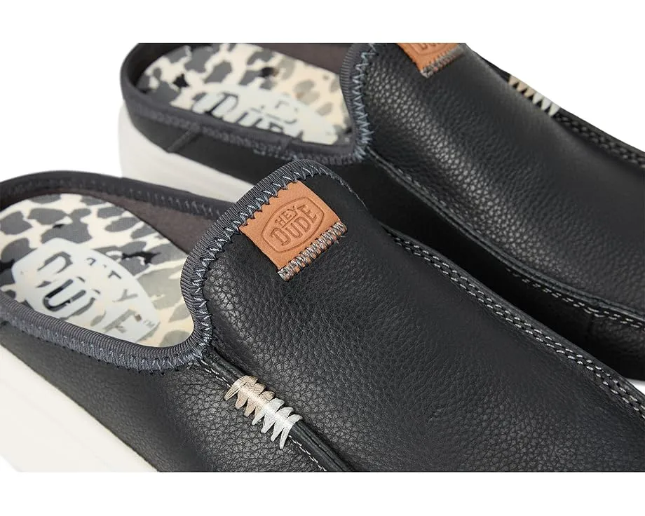 Слипоны Hey Dude Austin Lift Leather с кожаным верхом и платформой