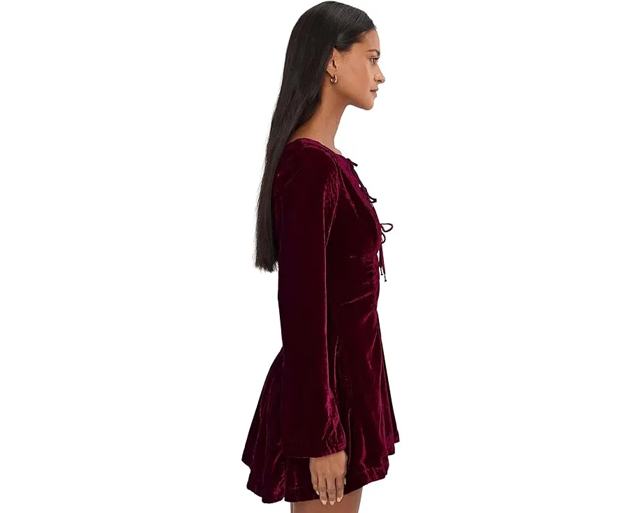 Мини-платье Free People Linney Velvet Mini из бархата с V-образным вырезом