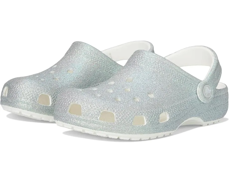 Crocs Classic Glitter Clogs детские блестящие сабо с пайетками