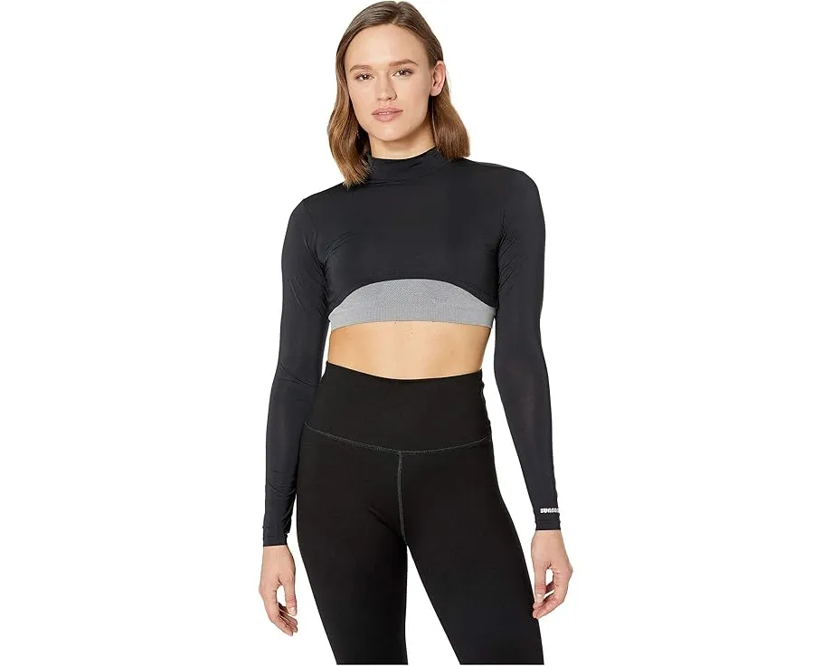 Кроп-топ Jamie Sadock с длинным рукавом и воротником стойкой SPF 35