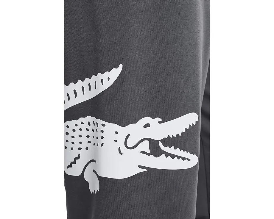 Брюки Lacoste для отдыха из флиса с принтом и прямым кроем