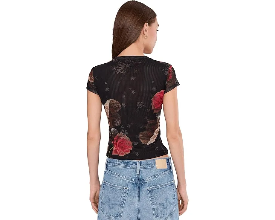 Футболка AllSaints Ellie Mesh с принтом и коротким рукавом из переработанного полиэстера