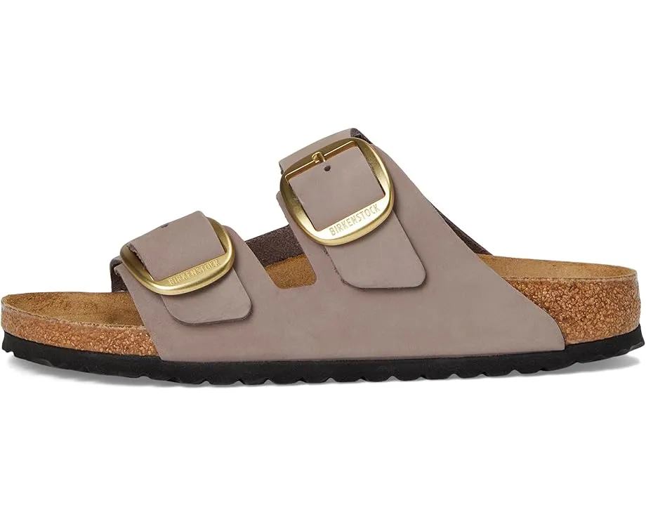 Биркенштоки Arizona Big Buckle из нубука с широкой пряжкой и пробковой стелькой