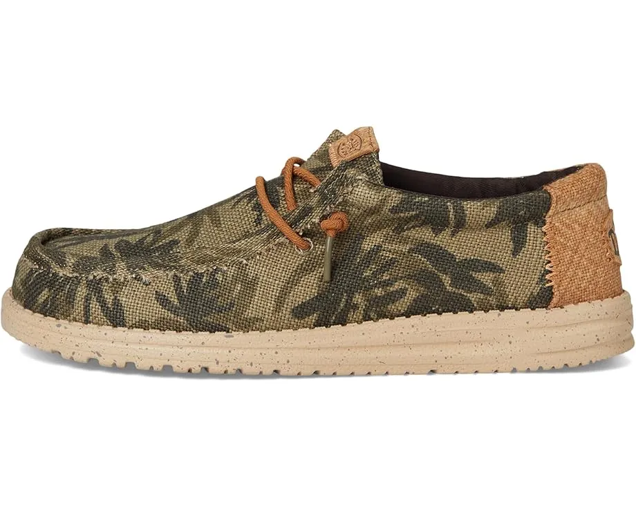 Легкие слипоны Wally Palm Jute с верхом из джута и тропическим принтом Hey Dude