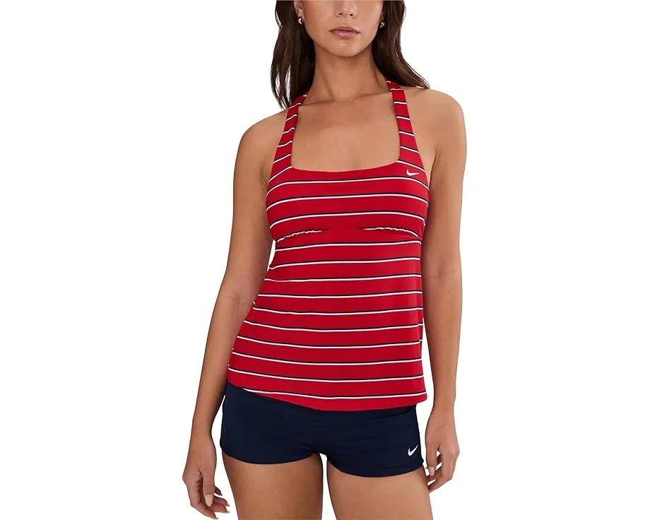 Танкини Nike Preppy Pinstripe с квадратным вырезом из переработанного полиэстера