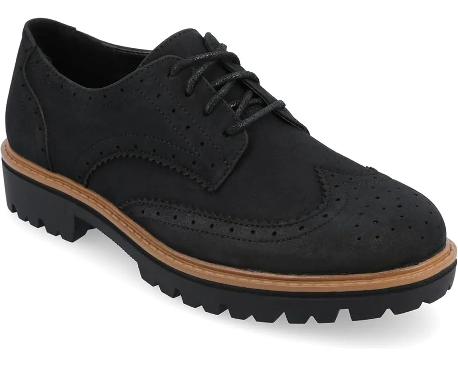 Оксфорды Claudiya с миндалевидным носком и массивным каблуком Journee Collection