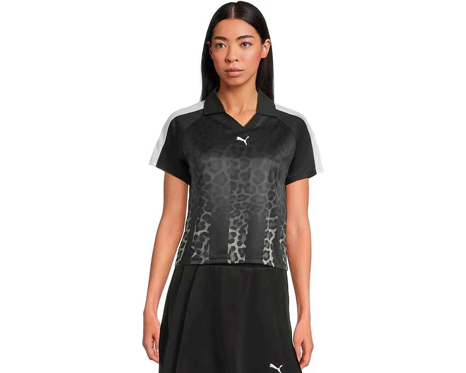 Футболка PUMA T7 Leo Luxe Relaxed Soccer с анималистичным принтом