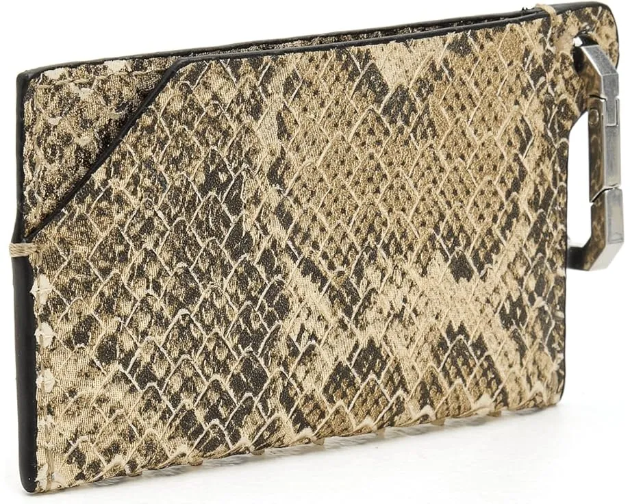 Кардхолдер AllSaints Hex Snake с карабином и тиснением под змею