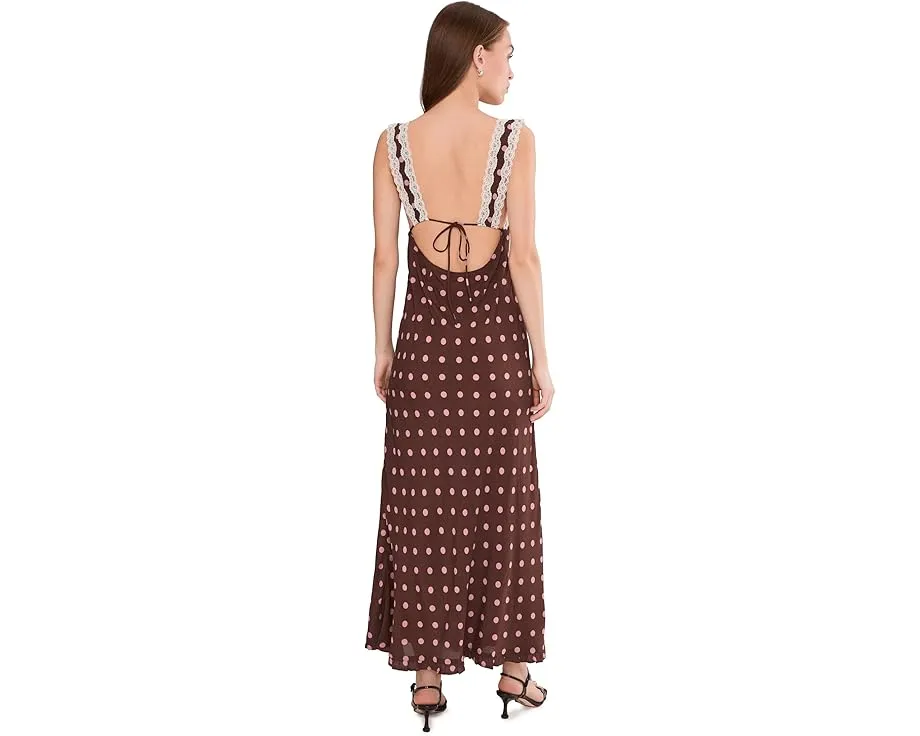 Платье макси Eyes On You Maxi с V-образным вырезом и кружевом