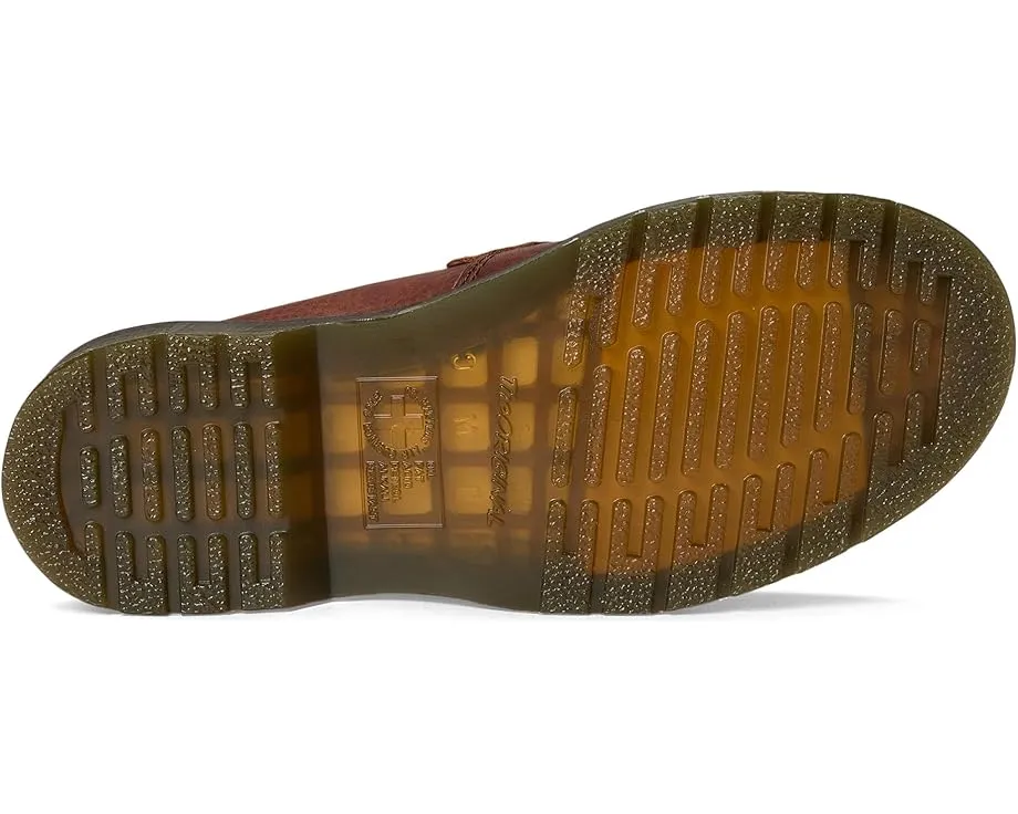 Кожаные лоферы Dr. Martens Adrian с желтой строчкой и декоративными кисточками