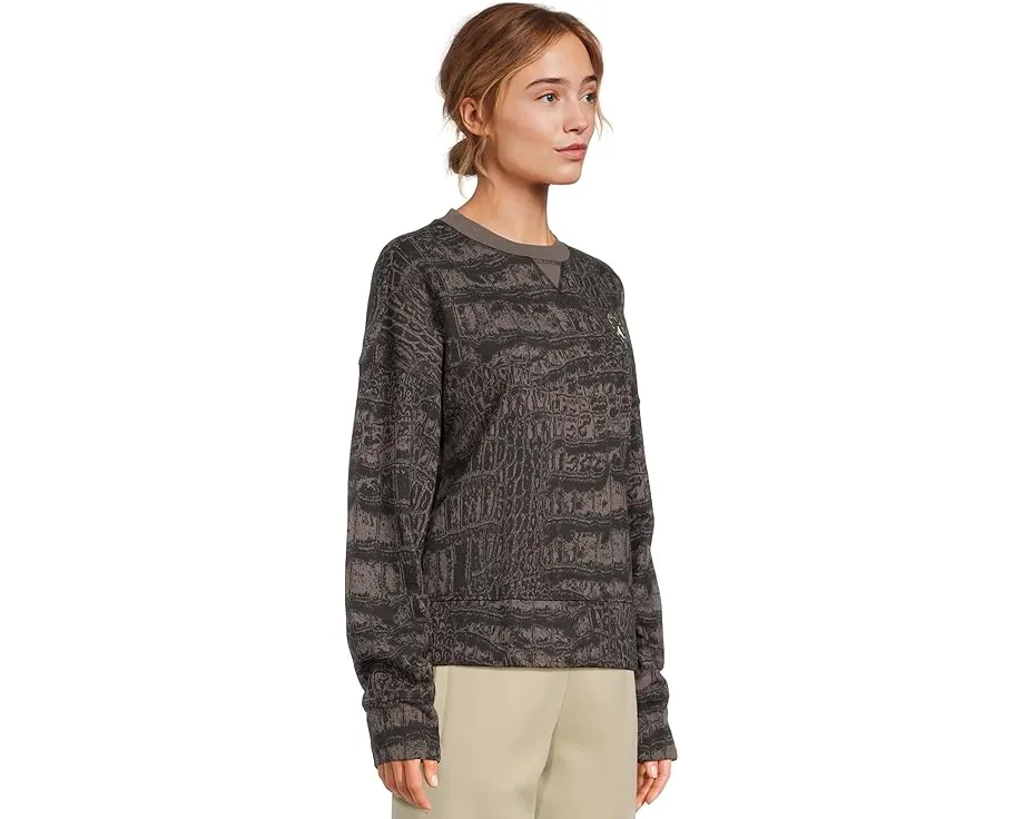 Свободный свитшот adidas by Stella McCartney с принтом крокодила и длинными рукавами