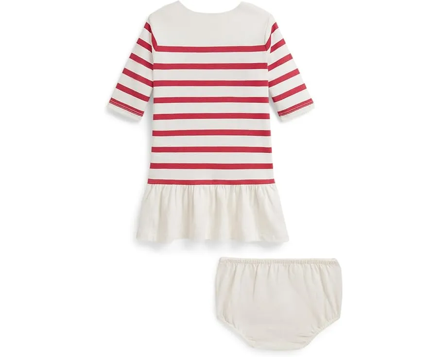 Полосатое матросское платье и панталоны из хлопка для младенцев Polo Ralph Lauren Kids
