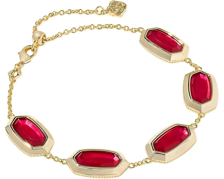 Браслет Elaina Bezel Delicate Chain с камнями из перламутра от Kendra Scott