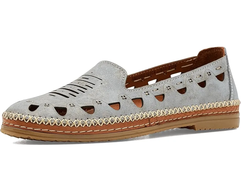Лоферы Anoura из натуральной кожи с металлическим блеском и перфорацией Spring Step