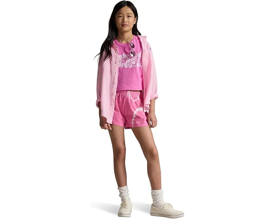 Floral-Print Logo Cotton Boxy Tee (Big Kid)