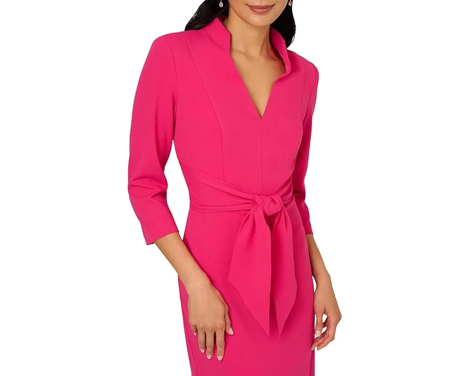 Adrianna Papell платье с запахом и воротником стойкой из роскошного крепа
