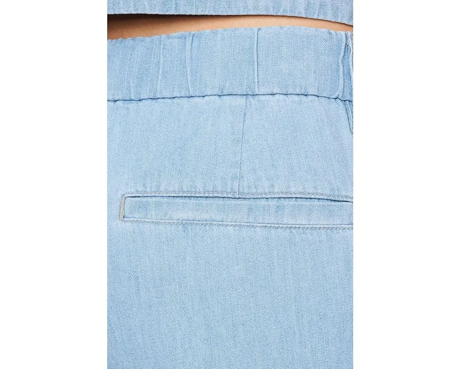 Lightweight Organic Cotton Denim High-Waisted Full Length Trousers