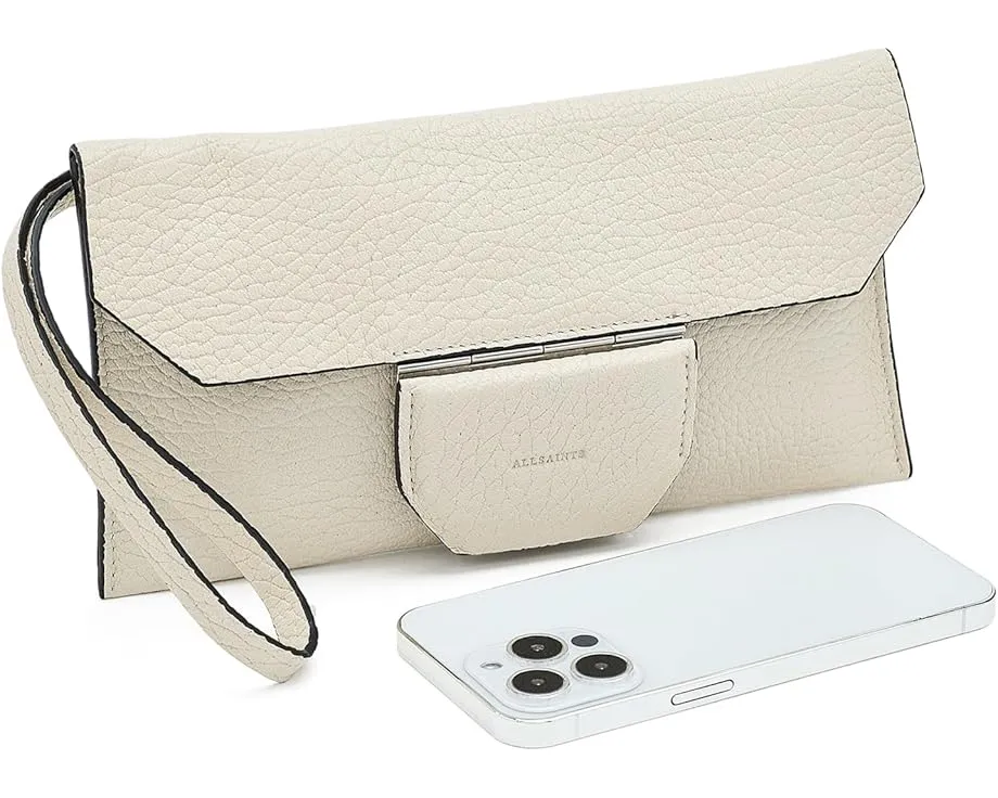 Косметичка Ursa Grain Pouch из зернёной кожи с ремешком от AllSaints
