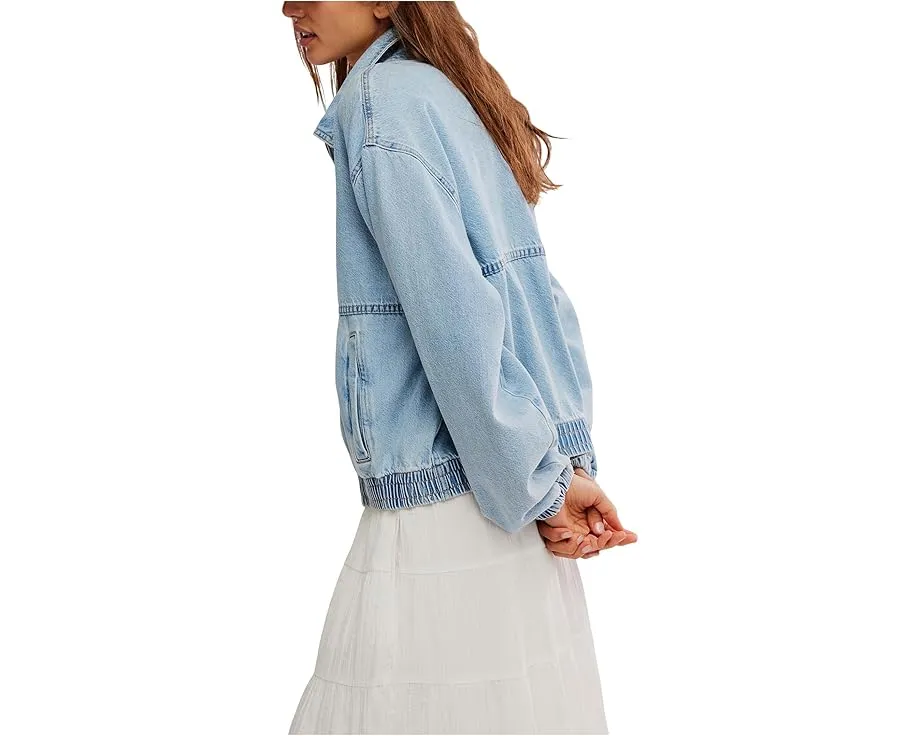 Free People Джинсовая куртка Birdie с расклешенными рукавами и карманами