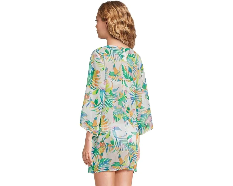 Туника BECCA Isle Verde из шифона с декольте и разрезами