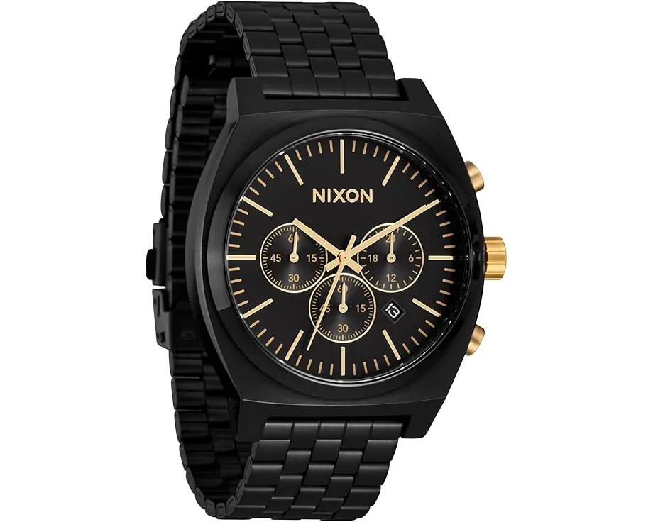 Nixon Time Teller Chrono хронограф с японским кварцем и браслетом из стали