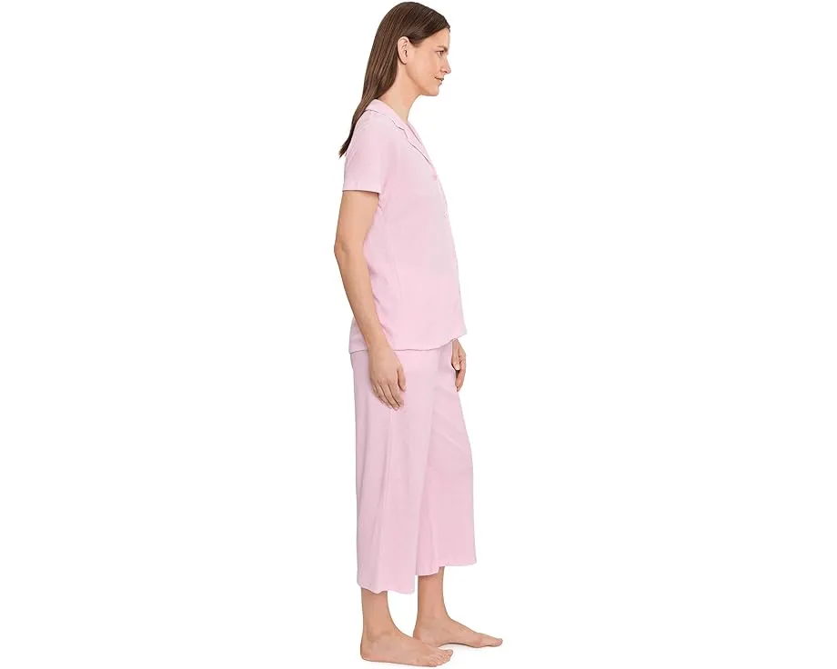 Short Sleeve Notch Top & Capri Pajama Set