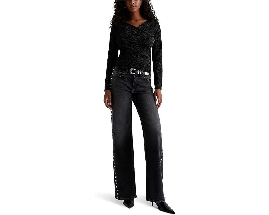 Джинсы AG Adria с низкой посадкой и широкими штанинами