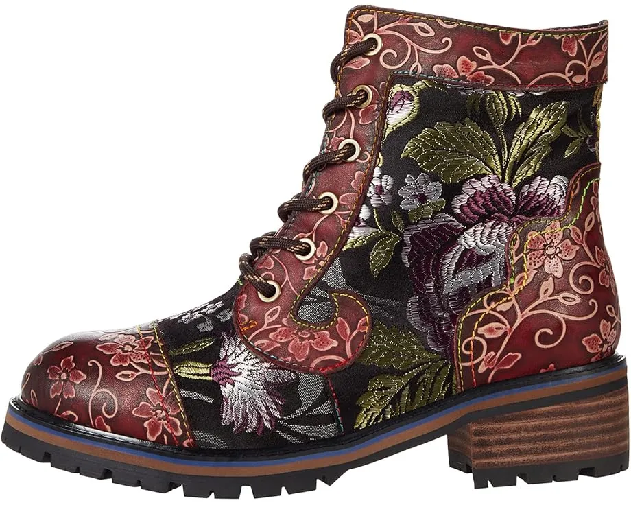 Ботильоны L'Artiste by Spring Step Fantastic с вышивкой и цветочным тиснением