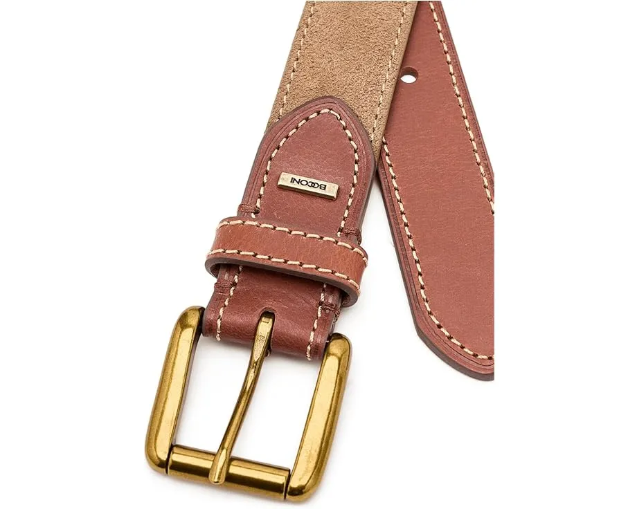 Boconi ремень из итальянской замши с кожаной отделкой и пряжкой в винтажном стиле