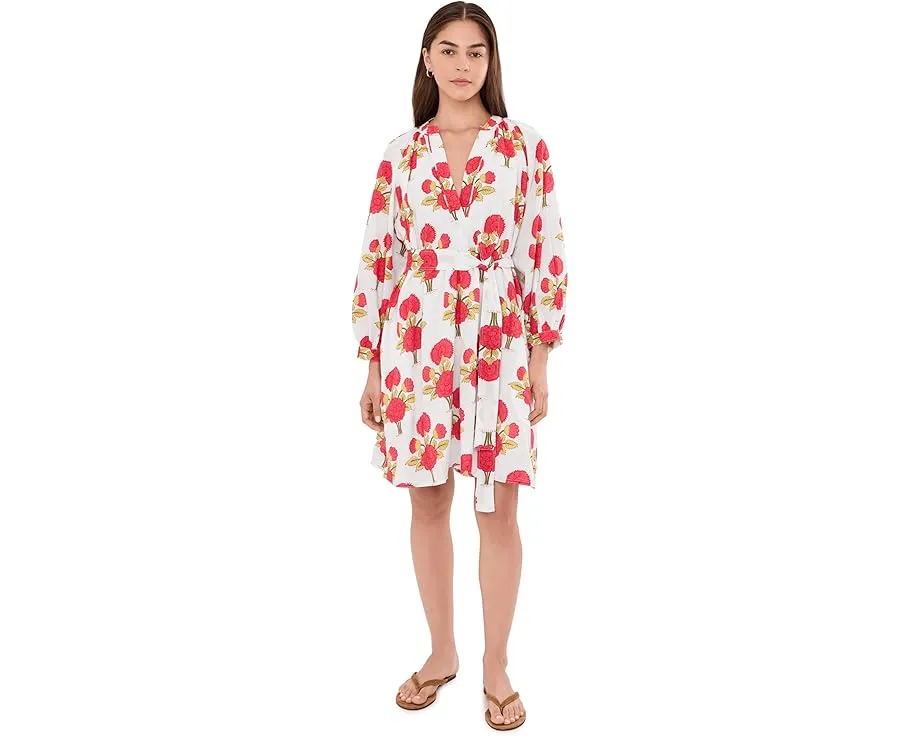 Платье мини Voile Kaia от Faherty в цветочек с поясом