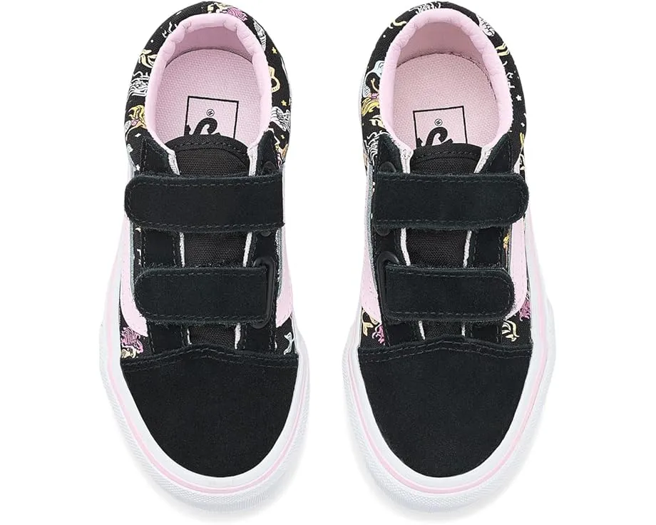 Кроссовки Vans Kids Old Skool V с блестками и застежками на липучках