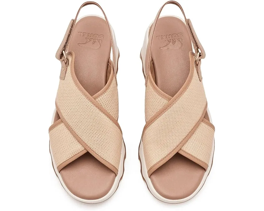Сандалии SOREL Kinetic Aura Slingback Txt с текстильным верхом и квадратным каблуком