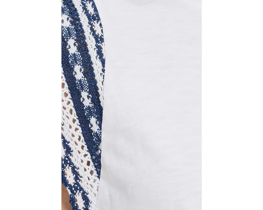 Хлопковая футболка с трикотажной отделкой NIC+ZOE Knit Trim